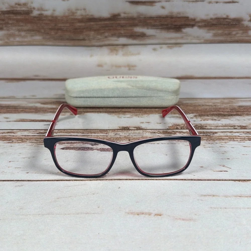 Guess GU9179 090 Blue Red Full Rim Eyeglass Frames 49-15-135 Case Used
